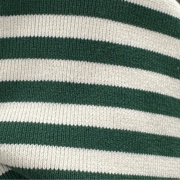 Zara XS green/white striped cropped turtleneck, stretchy, long sleeve - Picture 2 of 14